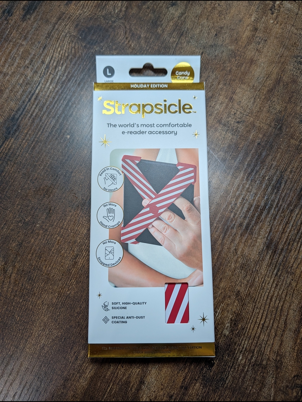 Strapsicle Holiday Edition E-Reader Strap - Red & White Candy Stripe - Size L